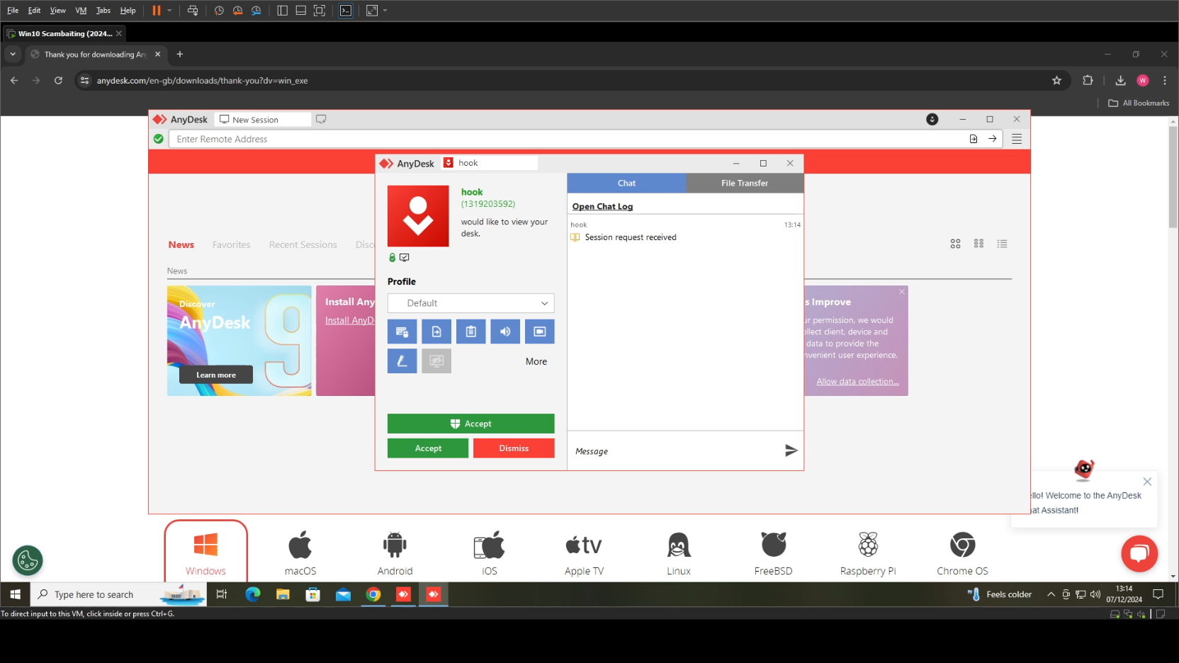 Anydesk Connection